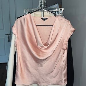 Express Cowl Neck Pink Satin Top